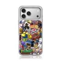 Roblox avatar snack meme collage iPhone 17 Pro Max Electroplated Silver Case1