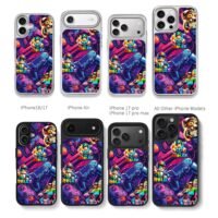 Roblox avatars and game controllers Chris Brown Phone Case Black Electroplated Silver For Iphone 11 To 17