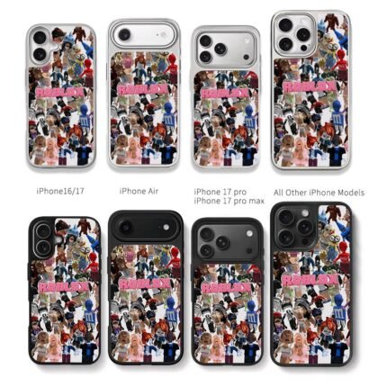 Roblox avatars minion Mario Coke MM Chris Brown Phone Case Black Electroplated Silver For Iphone 11 To 17
