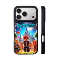 Roblox blocky avatars fantasy castle scene iPhone 17 Pro Max Black Case
