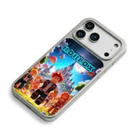 Roblox blocky avatars fantasy castle scene iPhone 17 Pro Max Electroplated Silver Case2