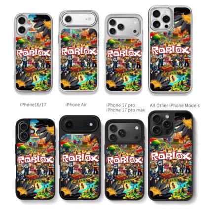 Roblox blocky avatars game world Chris Brown Phone Case Black Electroplated Silver For Iphone 11 To 17