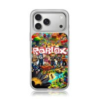 Roblox blocky avatars game world iPhone 17 Pro Max Electroplated Silver Case1