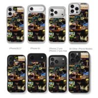 Roblox Evade game character collage Chris Brown Phone Case Black Electroplated Silver For Iphone 11 To 17