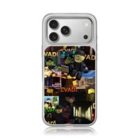 Roblox Evade game character collage iPhone 17 Pro Max Electroplated Silver Case1