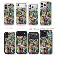 Roblox game meme sticker collage Chris Brown Phone Case Black Electroplated Silver For Iphone 11 To 17