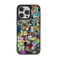 Roblox game meme sticker collage iPhone 16 Pro Max Black Case