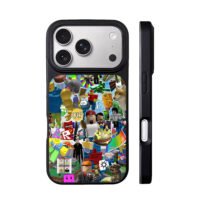 Roblox game meme sticker collage iPhone 17 Pro Max Black Case