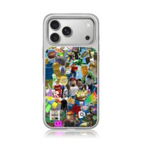Roblox game meme sticker collage iPhone 17 Pro Max Electroplated Silver Case1