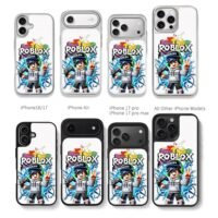 Roblox gamer with controller peace Chris Brown Phone Case Black Electroplated Silver For Iphone 11 To 17