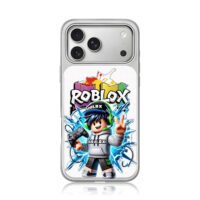 Roblox gamer with controller peace iPhone 17 Pro Max Electroplated Silver Case1