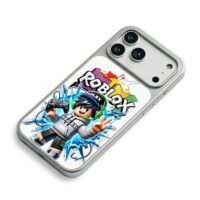 Roblox gamer with controller peace iPhone 17 Pro Max Electroplated Silver Case2