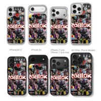 Roblox MM2 murder mystery 2 avatars Chris Brown Phone Case Black Electroplated Silver For Iphone 11 To 17