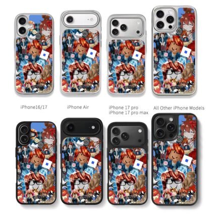 Roblox red hair anime cat collage Chris Brown Phone Case Black Electroplated Silver For Iphone 11 To 17