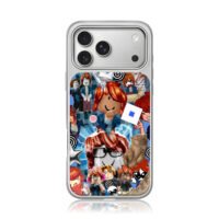Roblox red hair anime cat collage iPhone 17 Pro Max Electroplated Silver Case1