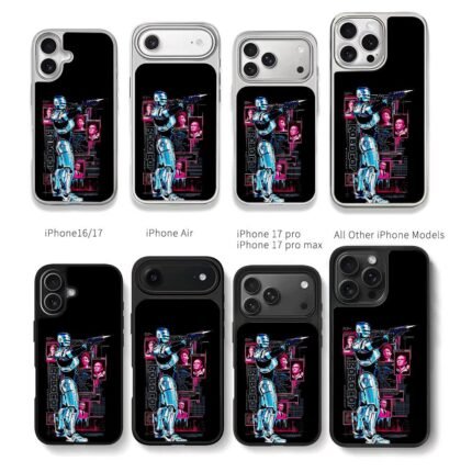 RoboCop firing gun ED209 posters Chris Brown Phone Case Black Electroplated Silver For Iphone 11 To 17