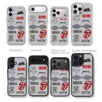 Rock band logos AC DC Queen Nirvana Chris Brown Phone Case Black Electroplated Silver For Iphone 11 To 17