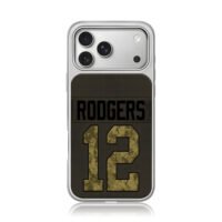 Rodgers 12 camo jersey design iPhone 17 Pro Max Electroplated Silver Case1