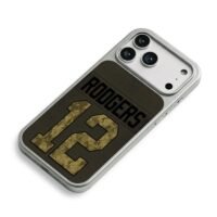 Rodgers 12 camo jersey design iPhone 17 Pro Max Electroplated Silver Case2