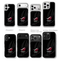 ROG logo Republic of Gamers black Chris Brown Phone Case Black Electroplated Silver For Iphone 11 To 17