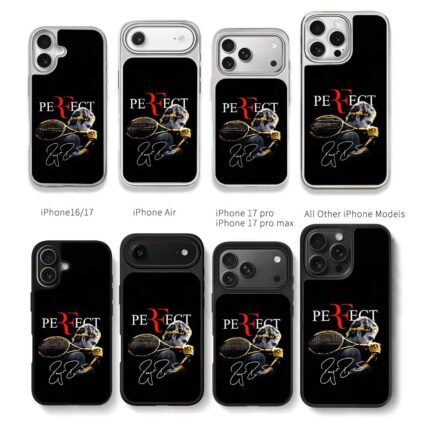 Roger Federer tennis racket perfect Chris Brown Phone Case Black Electroplated Silver For Iphone 11 To 17