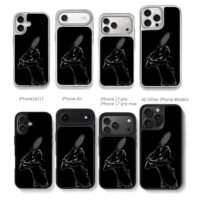 Roger Federer tennis swing line art Chris Brown Phone Case Black Electroplated Silver For Iphone 11 To 17