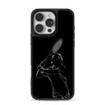 Roger Federer tennis swing line art iPhone 16 Pro Max Black Case