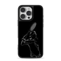 Roger Federer tennis swing line art iPhone 16 Pro Max Black Case
