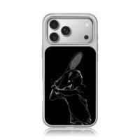 Roger Federer tennis swing line art iPhone 17 Pro Max Electroplated Silver Case1