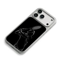 Roger Federer tennis swing line art iPhone 17 Pro Max Electroplated Silver Case2