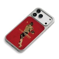 Roger Federer tennis swing red art iPhone 17 Pro Max Electroplated Silver Case2