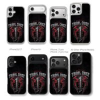 Roman Reigns Tribal Chief WWE logo Chris Brown Phone Case Black Electroplated Silver For Iphone 11 To 17