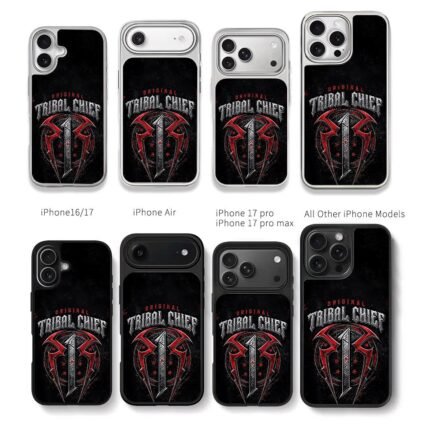 Roman Reigns Tribal Chief WWE logo Chris Brown Phone Case Black Electroplated Silver For Iphone 11 To 17
