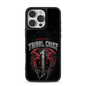 Roman Reigns Tribal Chief WWE logo iPhone 16 Pro Max Black Case