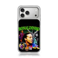 Ronaldinho FC Barcelona soccer art iPhone 17 Pro Max Electroplated Silver Case1