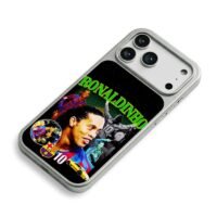 Ronaldinho FC Barcelona soccer art iPhone 17 Pro Max Electroplated Silver Case2