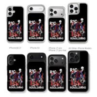 Ronaldinho R10 soccer star collage Chris Brown Phone Case Black Electroplated Silver For Iphone 11 To 17