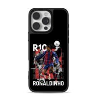 Ronaldinho R10 soccer star collage iPhone 16 Pro Max Black Case