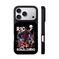 Ronaldinho R10 soccer star collage iPhone 17 Pro Max Black Case