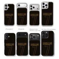 Ronaldo 7 gold text on black Chris Brown Phone Case Black Electroplated Silver For Iphone 11 To 17