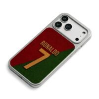 Ronaldo 7 Portugal jersey art iPhone 17 Pro Max Electroplated Silver Case2