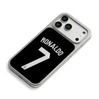 Ronaldo 7 Real Madrid jersey print iPhone 17 Pro Max Electroplated Silver Case2