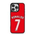 Ronaldo 7 red Man Utd jersey iPhone 16 Pro Max Black Case
