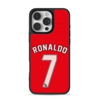 Ronaldo 7 red Man Utd jersey iPhone 16 Pro Max Black Case