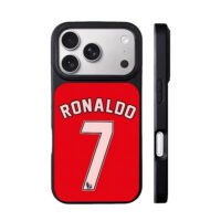 Ronaldo 7 red Man Utd jersey iPhone 17 Pro Max Black Case
