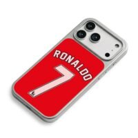 Ronaldo 7 red Man Utd jersey iPhone 17 Pro Max Electroplated Silver Case2