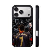 Ronaldo & Batman comic collage iPhone 17 Pro Max Black Case