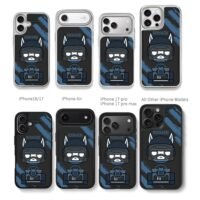 Rookaebi tactical wolf cartoon armor Chris Brown Phone Case Black Electroplated Silver For Iphone 11 To 17