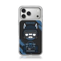 Rookaebi tactical wolf cartoon armor iPhone 17 Pro Max Electroplated Silver Case1