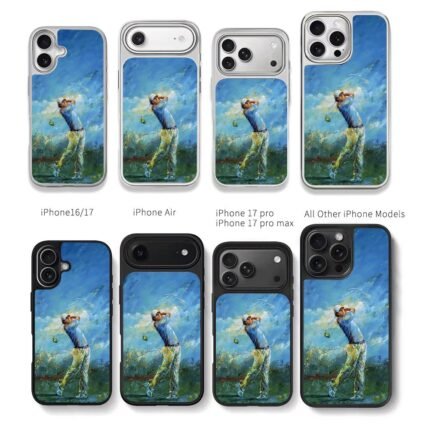 Rory McIlroy golf swing painting Chris Brown Phone Case Black Electroplated Silver For Iphone 11 To 17